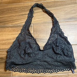 Aerie green lace halter bralette